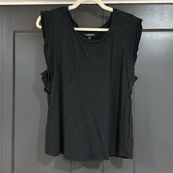 Liverpool Tops - Liverpool black tank with simple ruffles